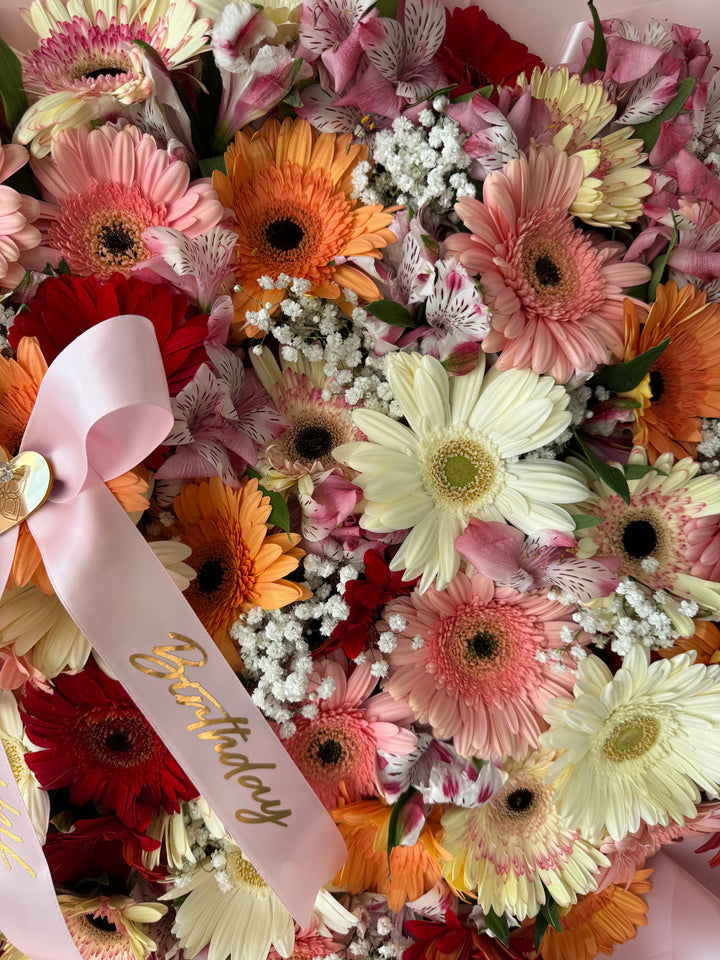 Gerbera Daisy Bouquet with Custom Banner