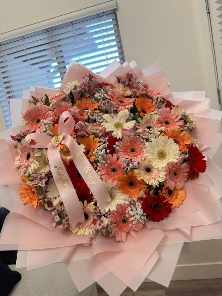 Gerbera Daisy Bouquet with Custom Banner