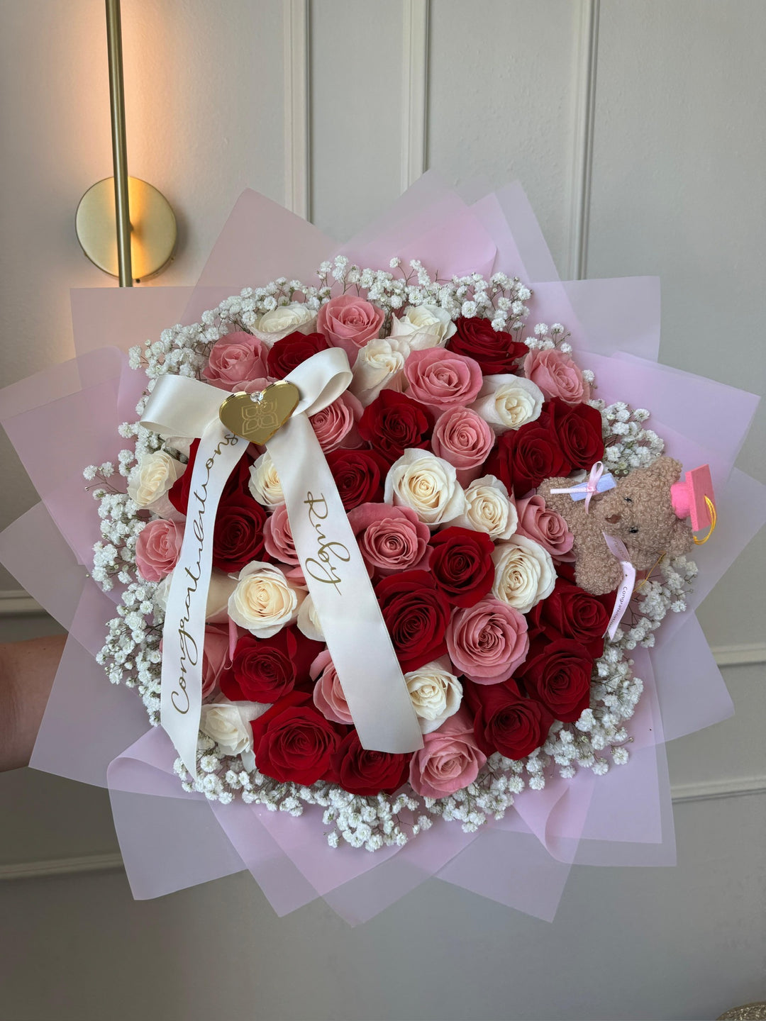50 Mixed Roses Graduation Bouquet
