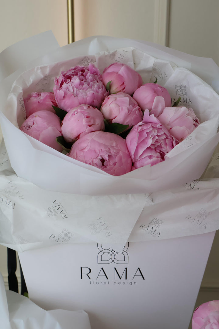 10 Pink Peonies Luxury Bouquet