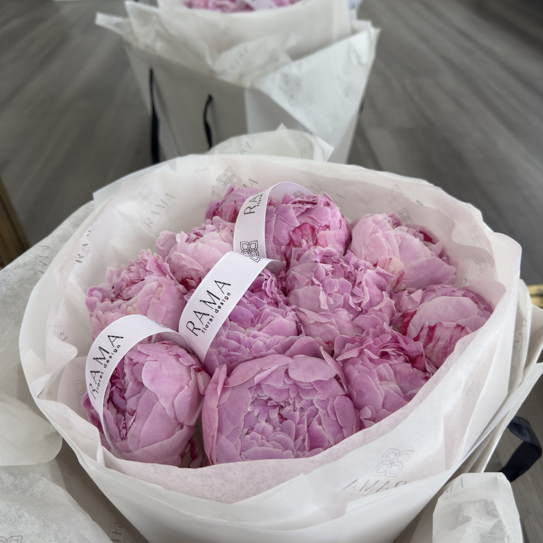 10 Pink Peonies Luxury Bouquet